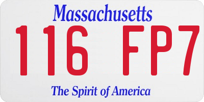 MA license plate 116FP7