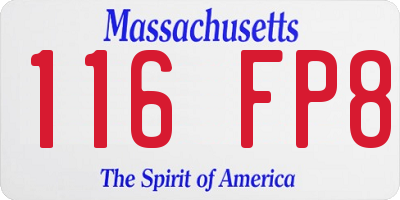MA license plate 116FP8