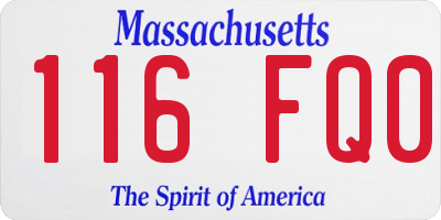 MA license plate 116FQ0