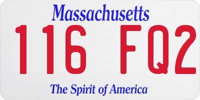 MA license plate 116FQ2