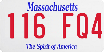 MA license plate 116FQ4