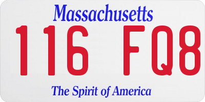 MA license plate 116FQ8