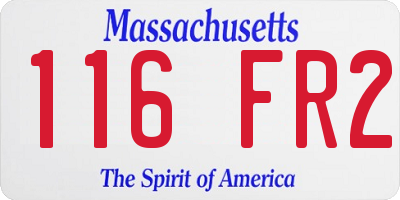 MA license plate 116FR2