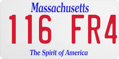 MA license plate 116FR4
