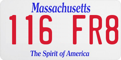 MA license plate 116FR8