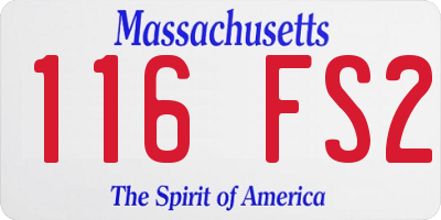 MA license plate 116FS2