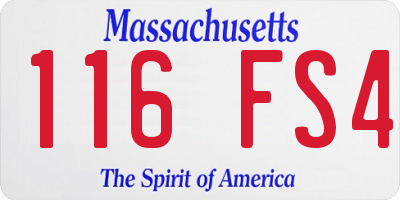 MA license plate 116FS4