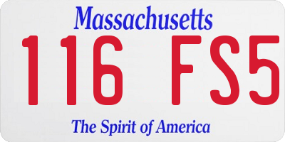 MA license plate 116FS5