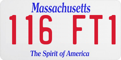 MA license plate 116FT1