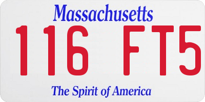 MA license plate 116FT5