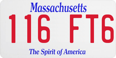 MA license plate 116FT6