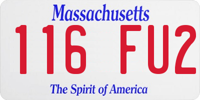 MA license plate 116FU2