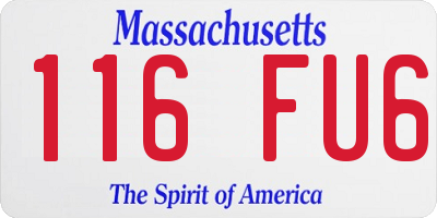 MA license plate 116FU6