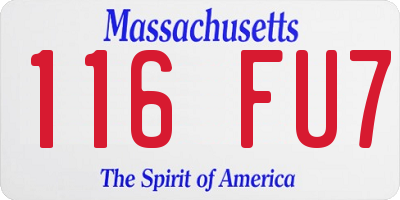 MA license plate 116FU7