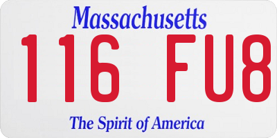 MA license plate 116FU8