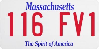 MA license plate 116FV1