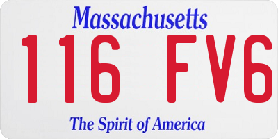 MA license plate 116FV6