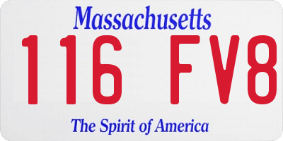 MA license plate 116FV8