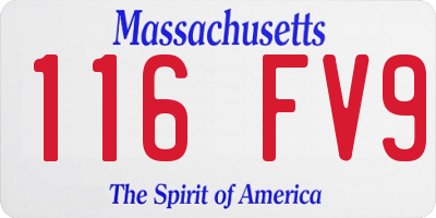 MA license plate 116FV9
