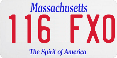MA license plate 116FX0