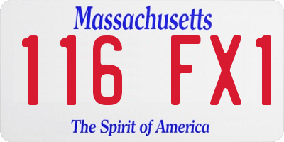 MA license plate 116FX1