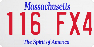 MA license plate 116FX4