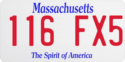 MA license plate 116FX5
