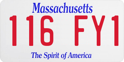 MA license plate 116FY1