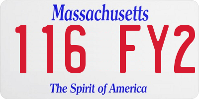 MA license plate 116FY2