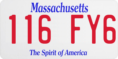 MA license plate 116FY6