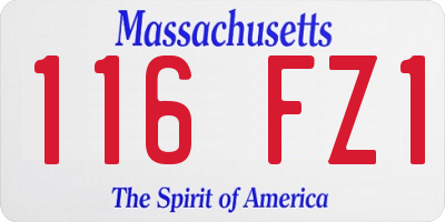 MA license plate 116FZ1
