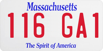 MA license plate 116GA1