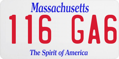 MA license plate 116GA6