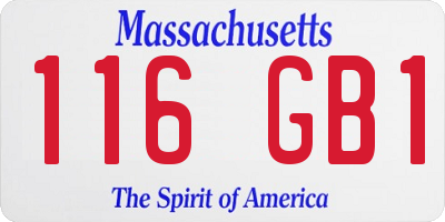 MA license plate 116GB1