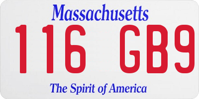 MA license plate 116GB9