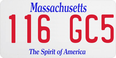 MA license plate 116GC5