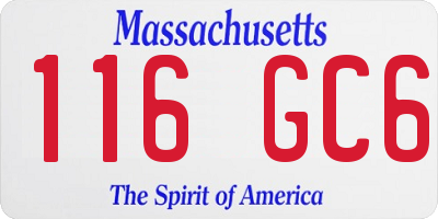 MA license plate 116GC6