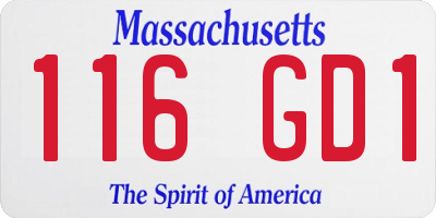 MA license plate 116GD1