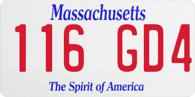 MA license plate 116GD4