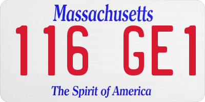MA license plate 116GE1