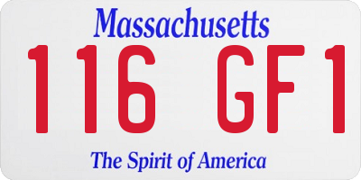 MA license plate 116GF1