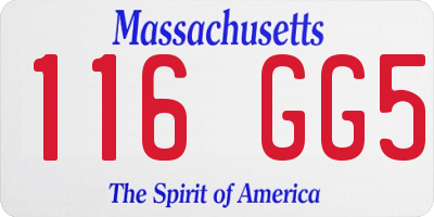 MA license plate 116GG5
