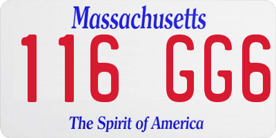MA license plate 116GG6