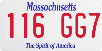 MA license plate 116GG7