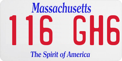 MA license plate 116GH6