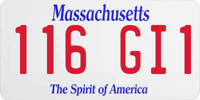 MA license plate 116GI1