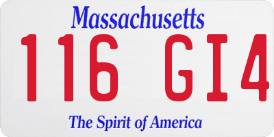 MA license plate 116GI4
