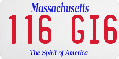 MA license plate 116GI6