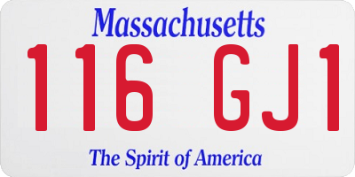 MA license plate 116GJ1