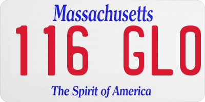 MA license plate 116GL0